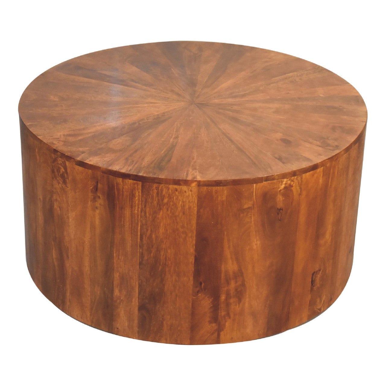 Chestnut Round Wooden Coffee Table - Artisan Furniture