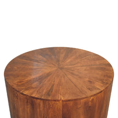 Chestnut Round Wooden Coffee Table - Artisan Furniture