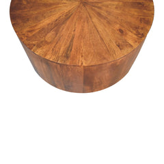 Chestnut Round Wooden Coffee Table - Artisan Furniture