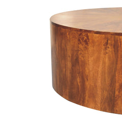 Chestnut Round Wooden Coffee Table - Artisan Furniture