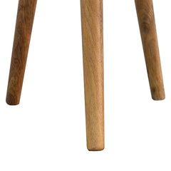 Artisan Bone Inlay Tripod Stool