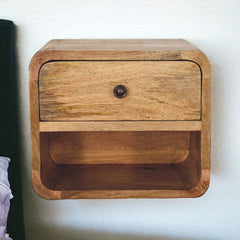 Mini Oak-ish Floating Open Bedside