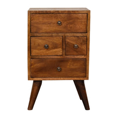 4 Drawer Multi Chestnut Bedside