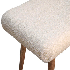 Boucle Cream Curved Bench