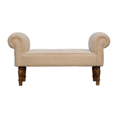 Boucle Cream Bench