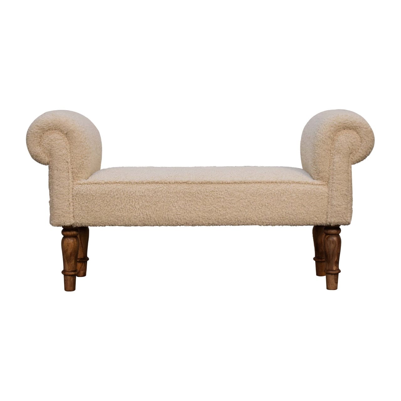 Boucle Cream Bench - Artisan Furniture