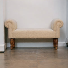 Boucle Cream Bench