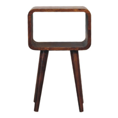 Mini Chestnut Curved Open Bedside