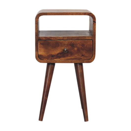 Mini Chestnut Curve Open Bedside