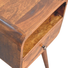 Mini Chestnut Curve Open Bedside