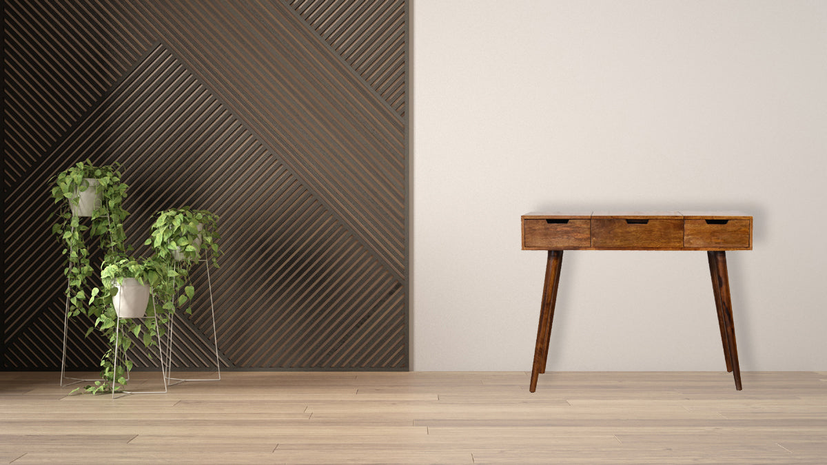 Chestnut Foldable Mirror Table