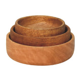 Artisan Solid Wood Fruit Bowl Set of 3