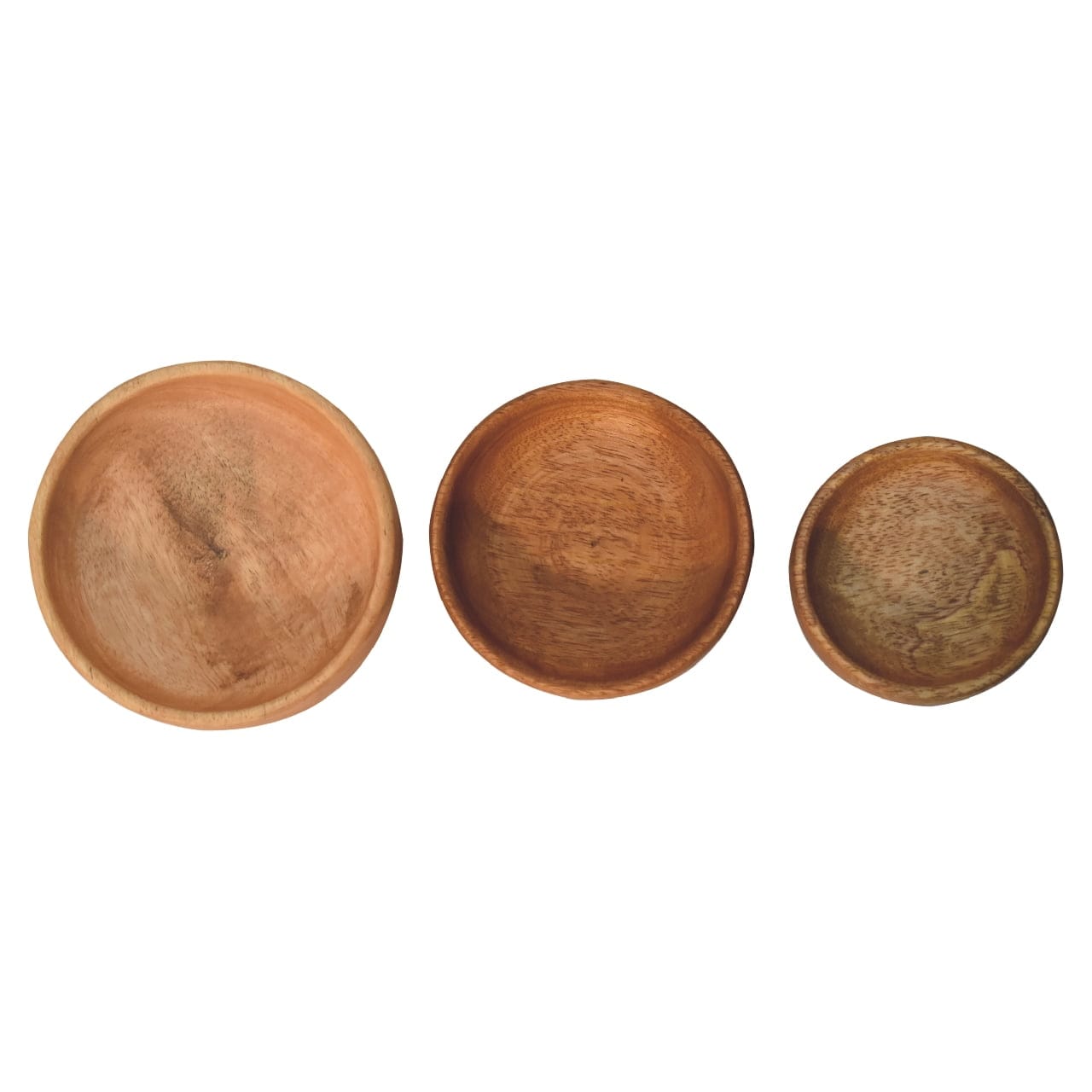 Artisan Solid Wood Fruit Bowl Set of 3