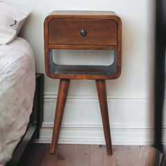 Mini Chestnut Curve Lower Bedside - Artisan Furniture