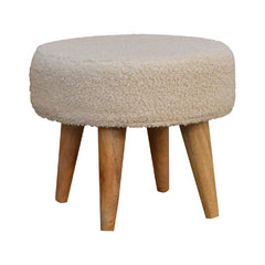 Cream Boucle Petite Footstool