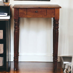 Chestnut Turned Leg Writing Desk - Artisan Furniture