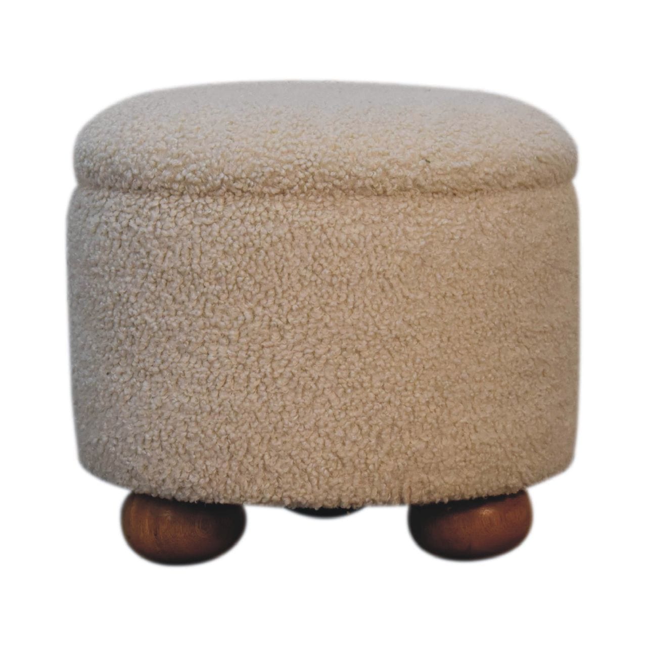 Cream Boucle Storage Footstool - Artisan Furniture