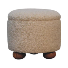 Cream Boucle Storage Footstool - Artisan Furniture