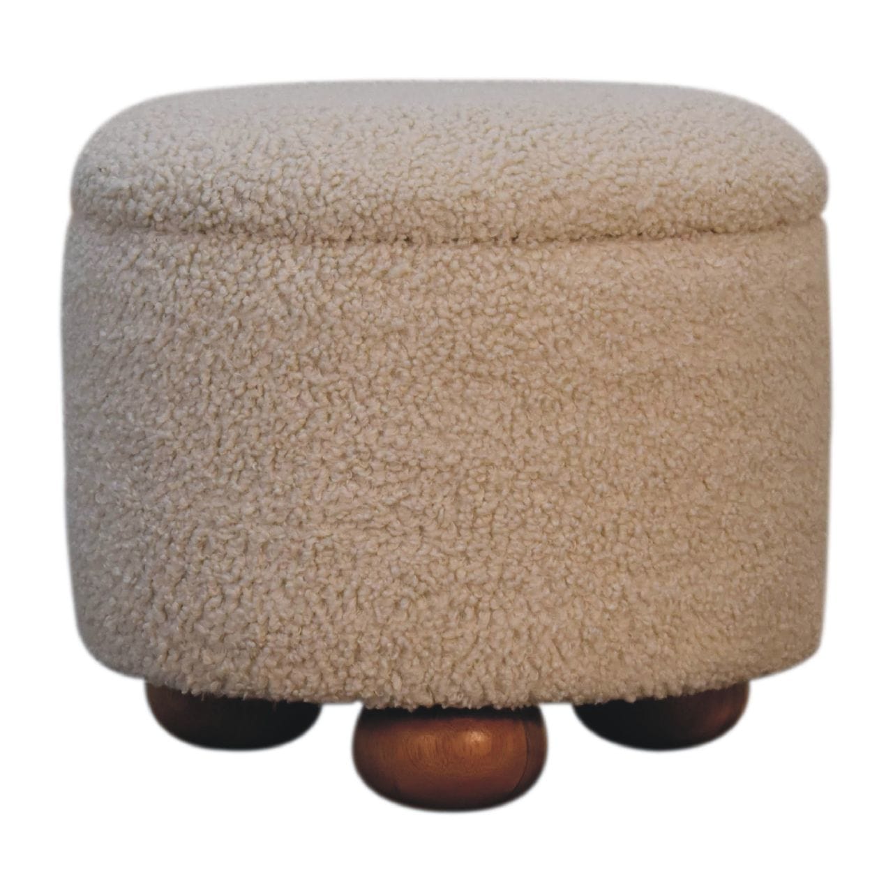 Cream Boucle Storage Footstool - Artisan Furniture