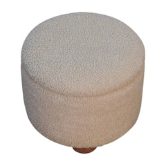 Cream Boucle Storage Footstool - Artisan Furniture