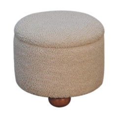 Cream Boucle Storage Footstool - Artisan Furniture