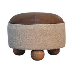 Cream Boucle Buffalo Footstool