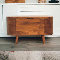 Chestnut Rounded Lid up Blanket Box - Artisan Furniture