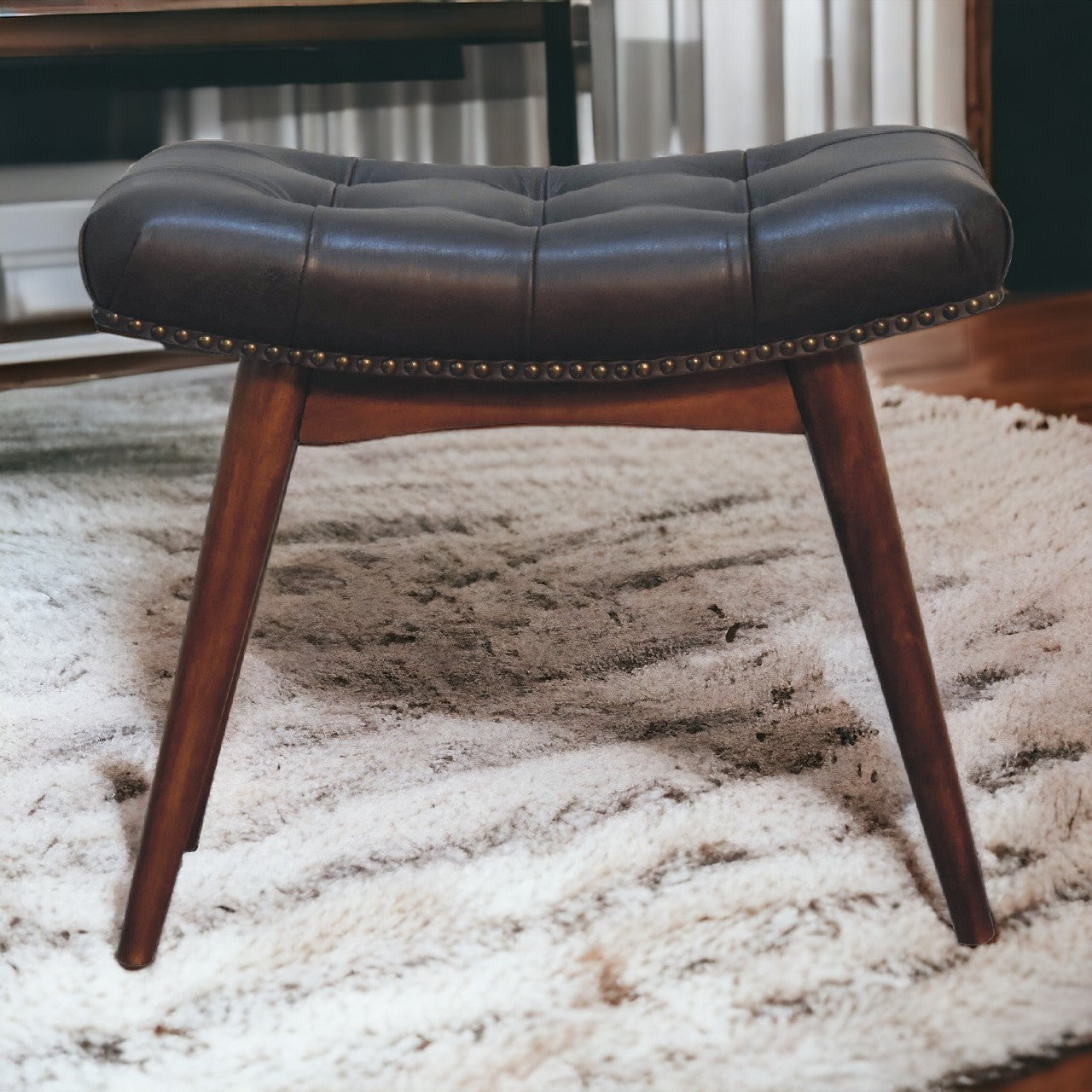 Harbour Black Footstool