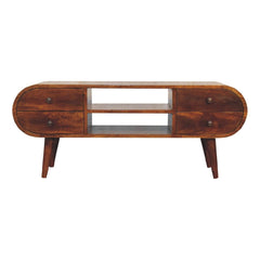 Chestnut Circular Media Unit - Artisan Furniture