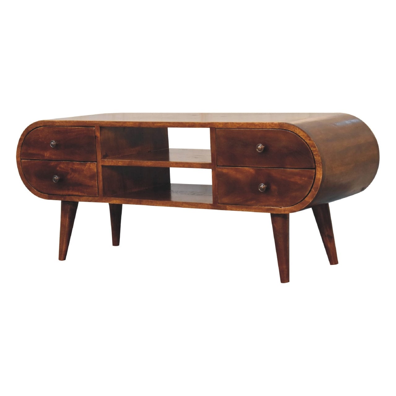 Chestnut Circular Media Unit - Artisan Furniture