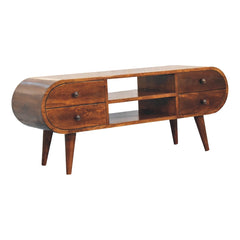 Chestnut Circular Media Unit - Artisan Furniture