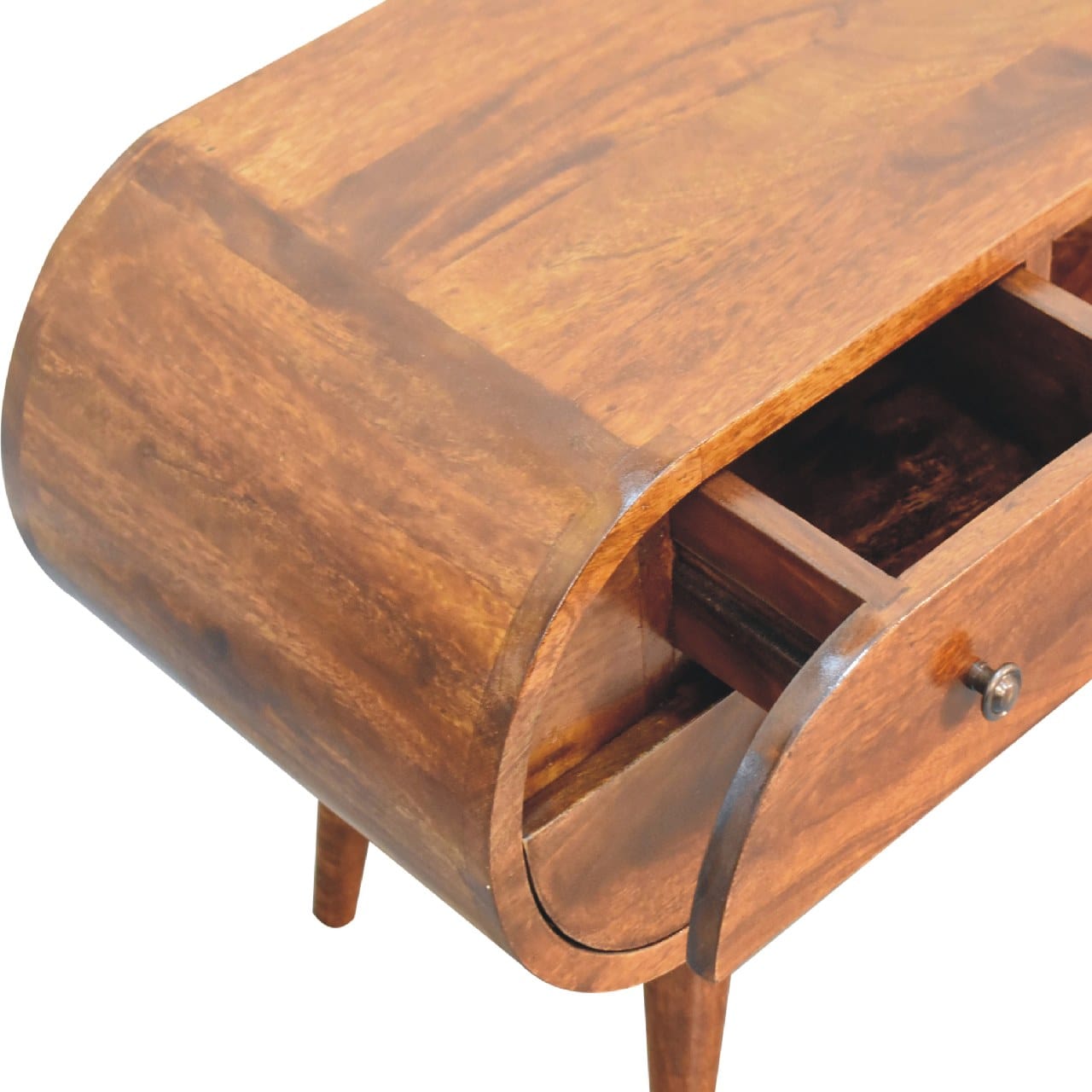 Chestnut Circular Media Unit - Artisan Furniture