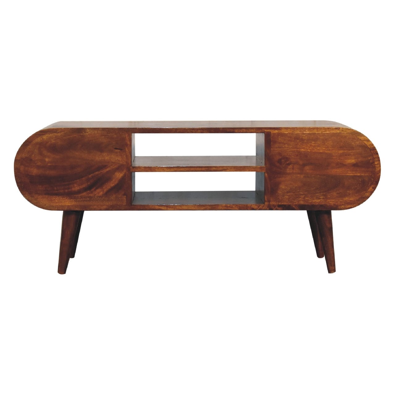 Chestnut Circular Media Unit - Artisan Furniture