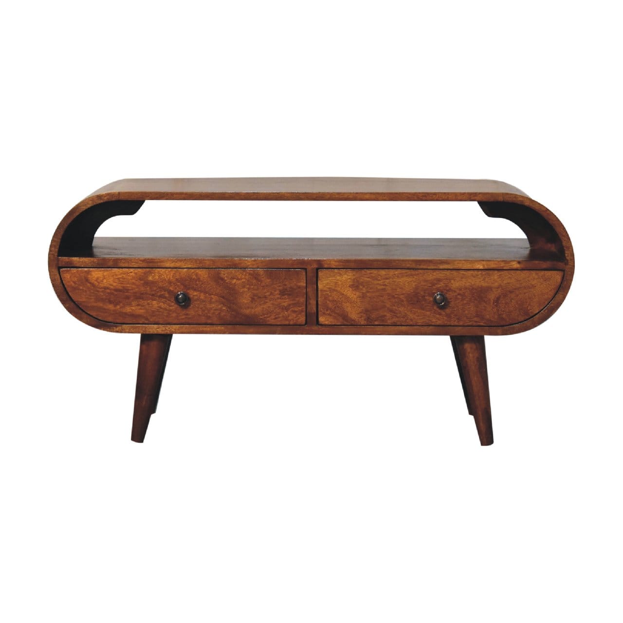 Chestnut Circular TV Stand - Artisan Furniture