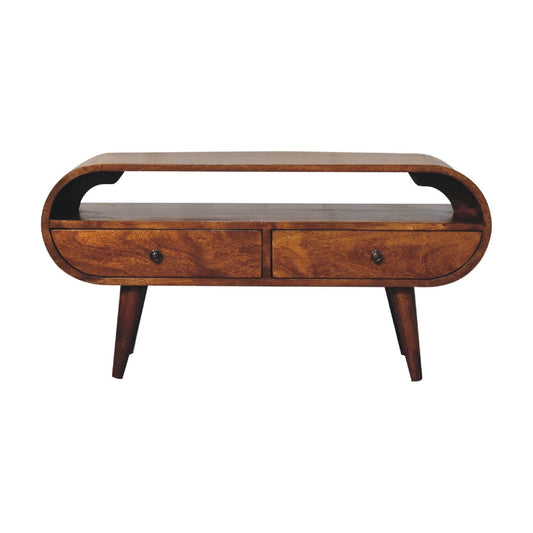 Chestnut Circular TV Stand - Artisan Furniture