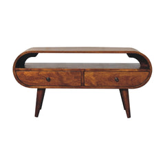 Chestnut Circular TV Stand - Artisan Furniture