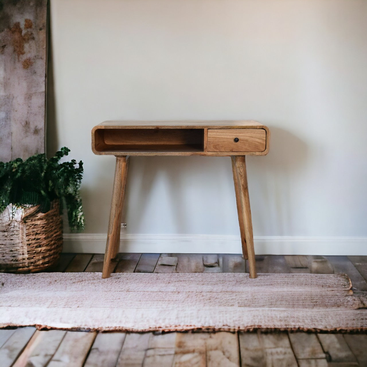 Curved Oak-ish Writing Desk