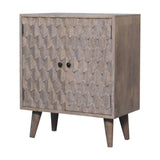 Mini Pineapple Carved Stone Finish Cabinet