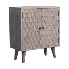 Mini Pineapple Carved Stone Finish Cabinet