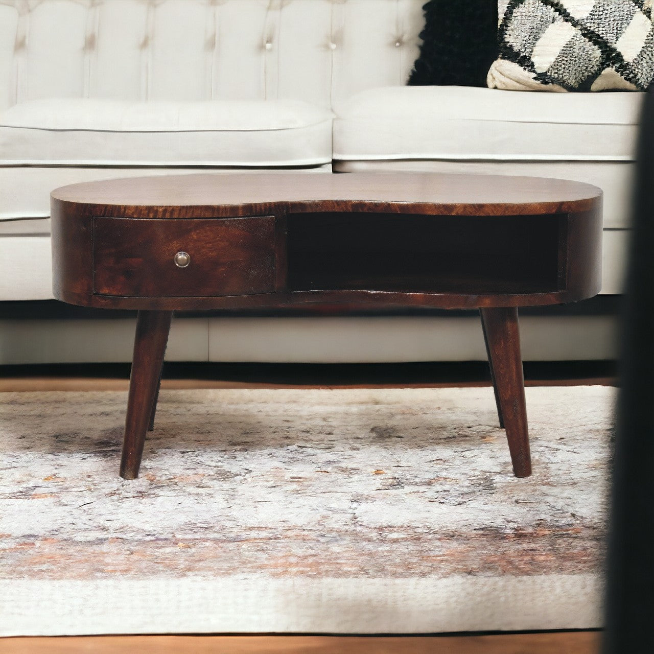 Light Walnut Wave Coffee Table