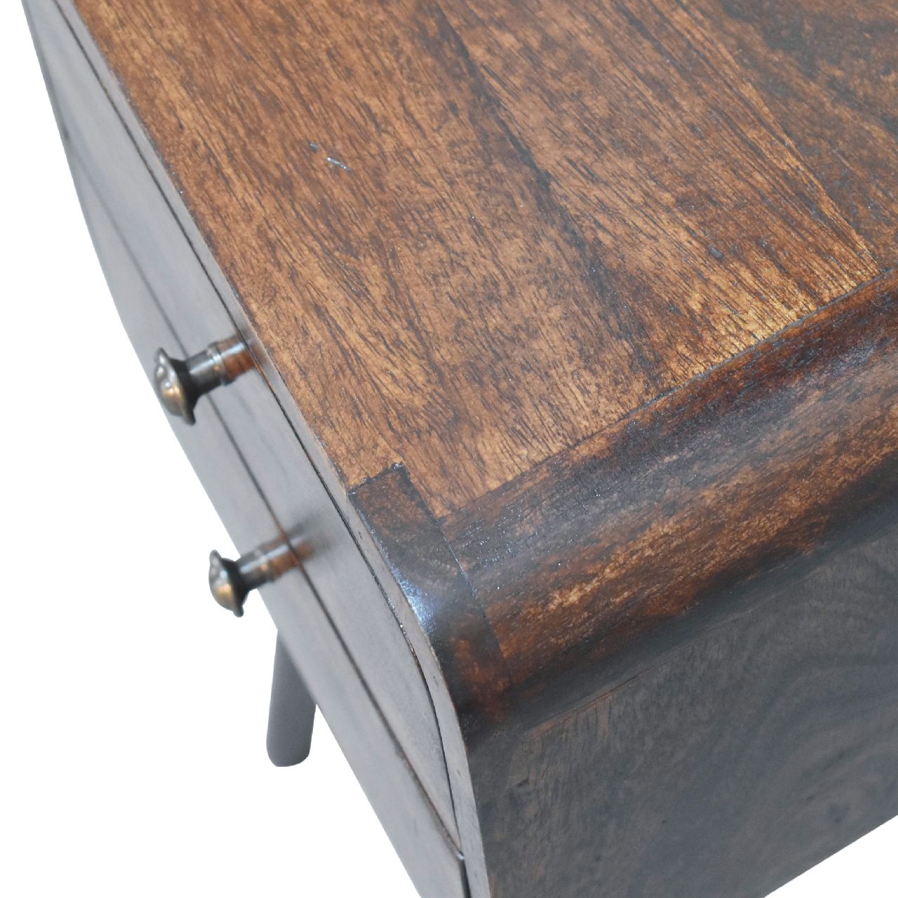 Mini Light Walnut Curved Bedside