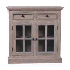 Stone Finish Cabinet with Glazed Doors