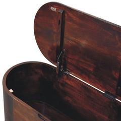 Light Walnut Rounded Lid-up Blanket Box