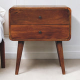 Artisan Large Curved Chestnut Bedside