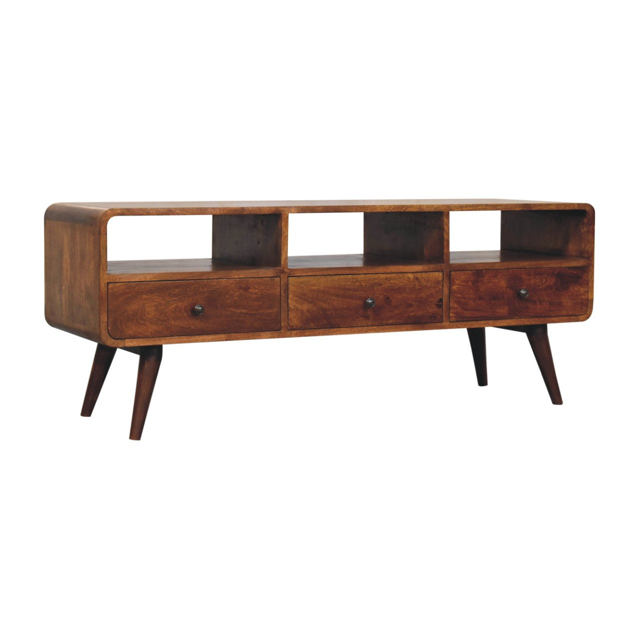 Artisan Trio Curved Chestnut Media Unit