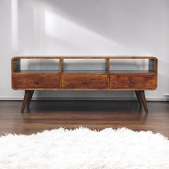 Artisan Trio Curved Chestnut Media Unit