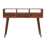 Artisan Triple Curved Chestnut Console Table