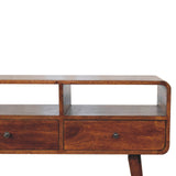 Artisan Triple Curved Chestnut Console Table