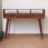 Artisan Triple Curved Chestnut Console Table