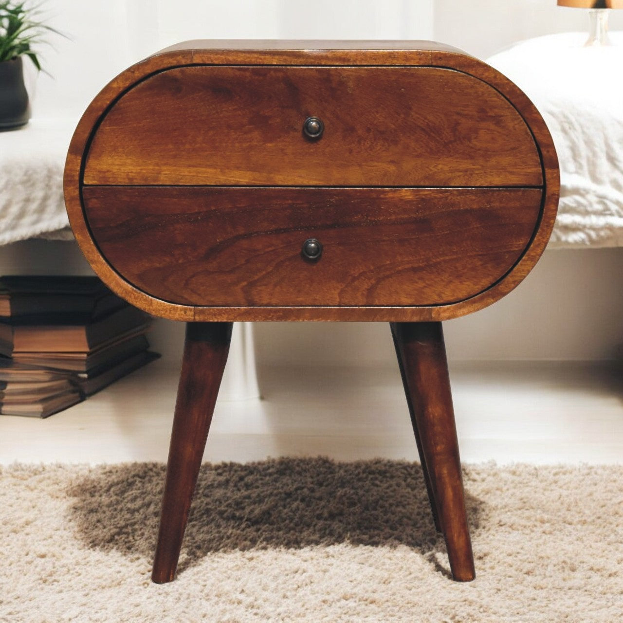 Artisan Large Chestnut Circular Bedside